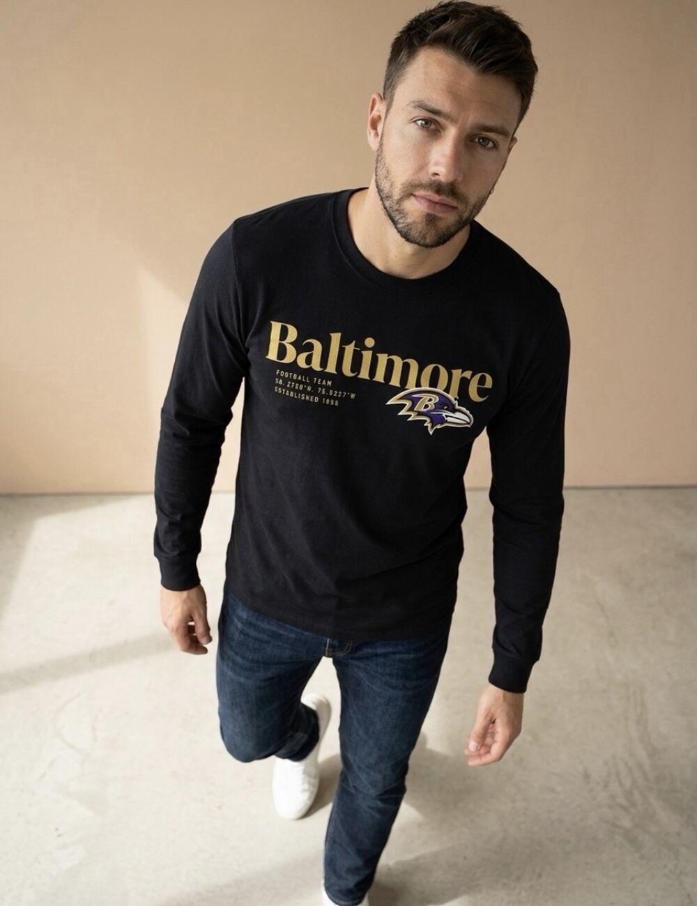Baltimore Ravens Black Long Sleeve T-Shirt NWT Baltimore Mens Size S